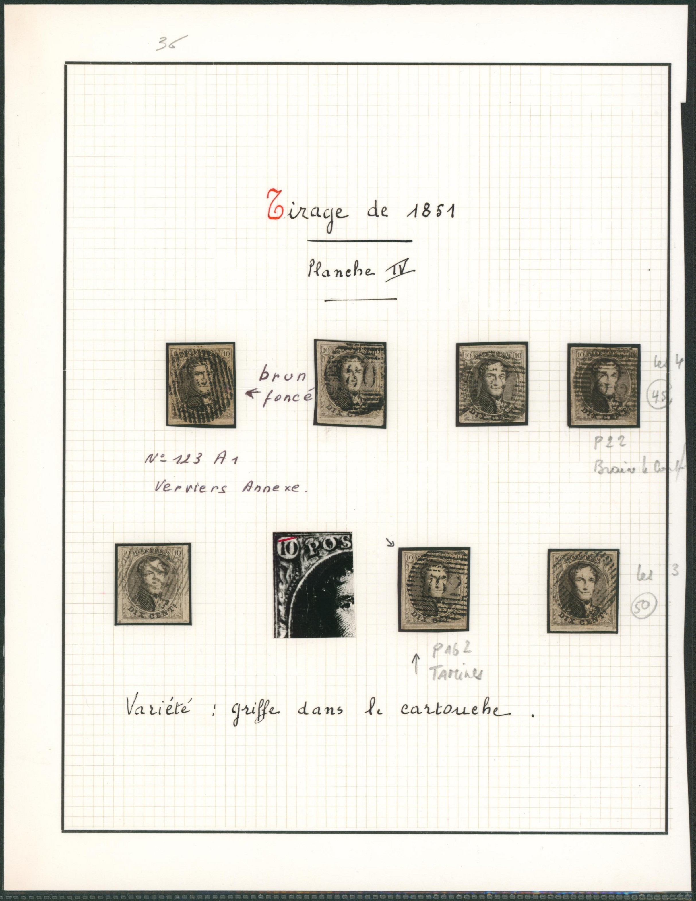 Page de collection - n°6 planche IV, 7 exemplaires. Superbe