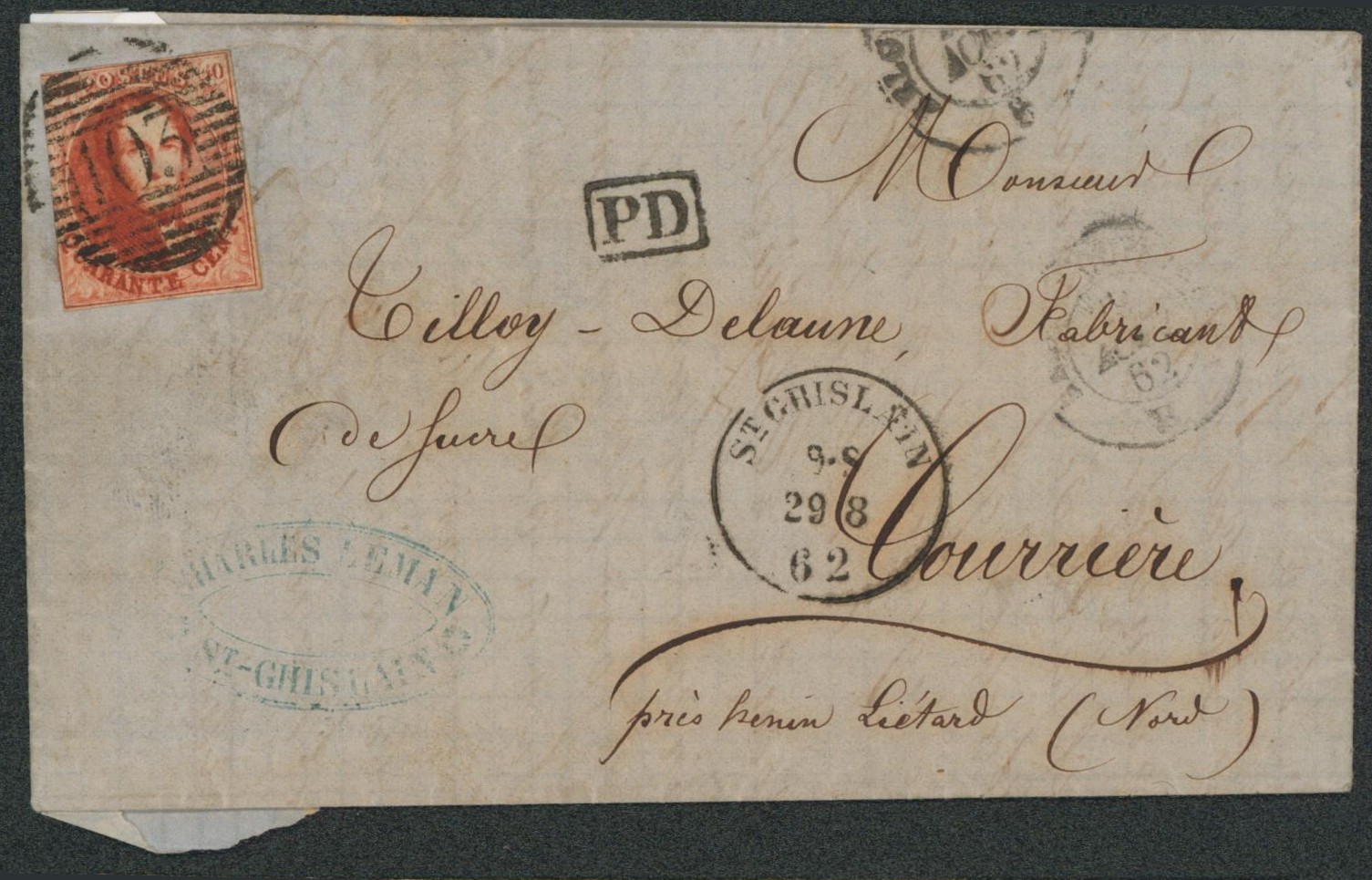 n°12 au filet sur LAC obl P103 çàd St-ghislain > Courrière (Liétard, nord) 