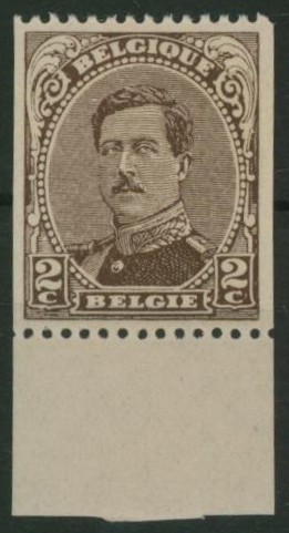 Albert I - n°136A** (MNH) + curiosité : ND verticalement ! TB