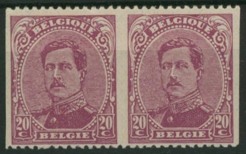 Albert I - n°140** en paire (MNH) + curiosité : ND verticalement ! TB 