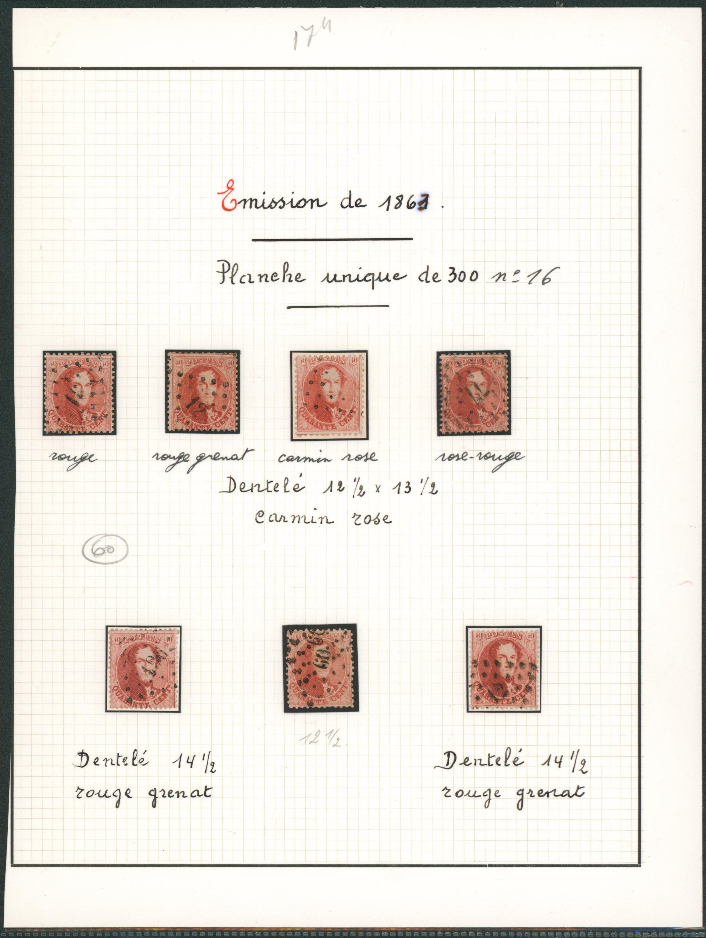 Page de collection - n°16 x7, étude de nuance et dentelure. Bel ensemble ! 