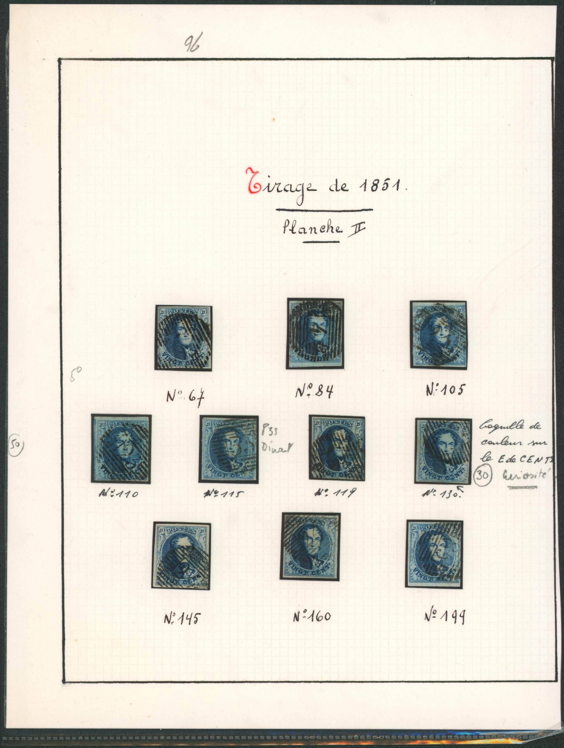 Page de collection - n°7 planche II çàd 10 timbres margés, planchés. 
