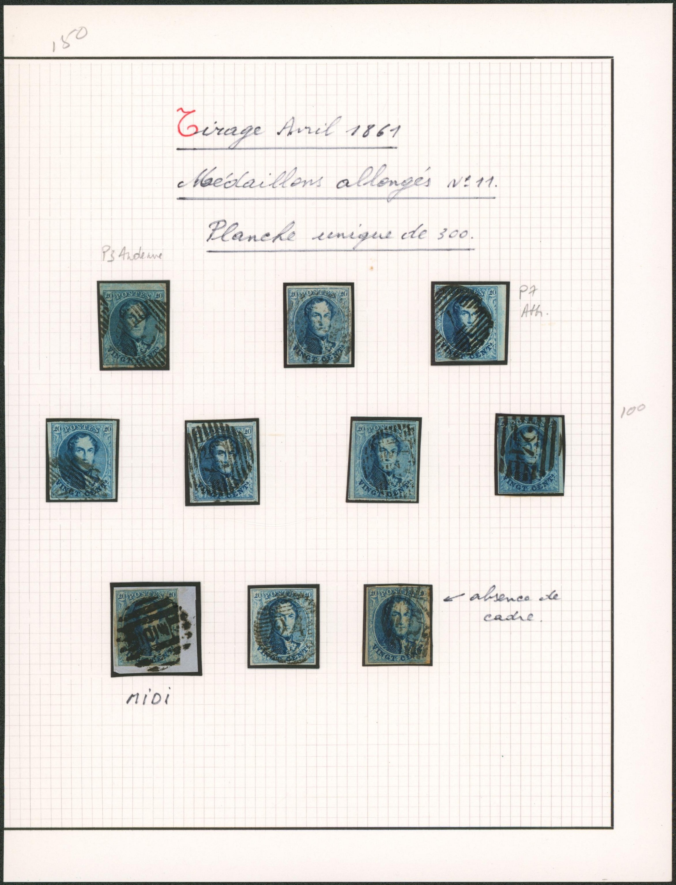 Page de collection - n°11 planche unique çàd 10 timbres margés. 