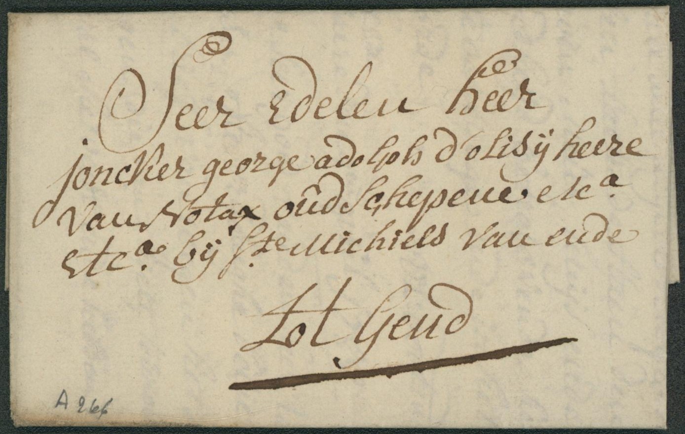 LAC datée de Rousselaere (Roulers) sans port manuscrit > Gent / Messager