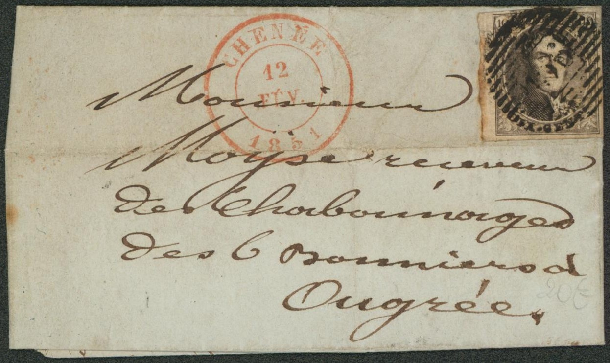 n°3 margé sur LAC obl P156 çàd Chenée > Ougrée / Pli d'archive. 