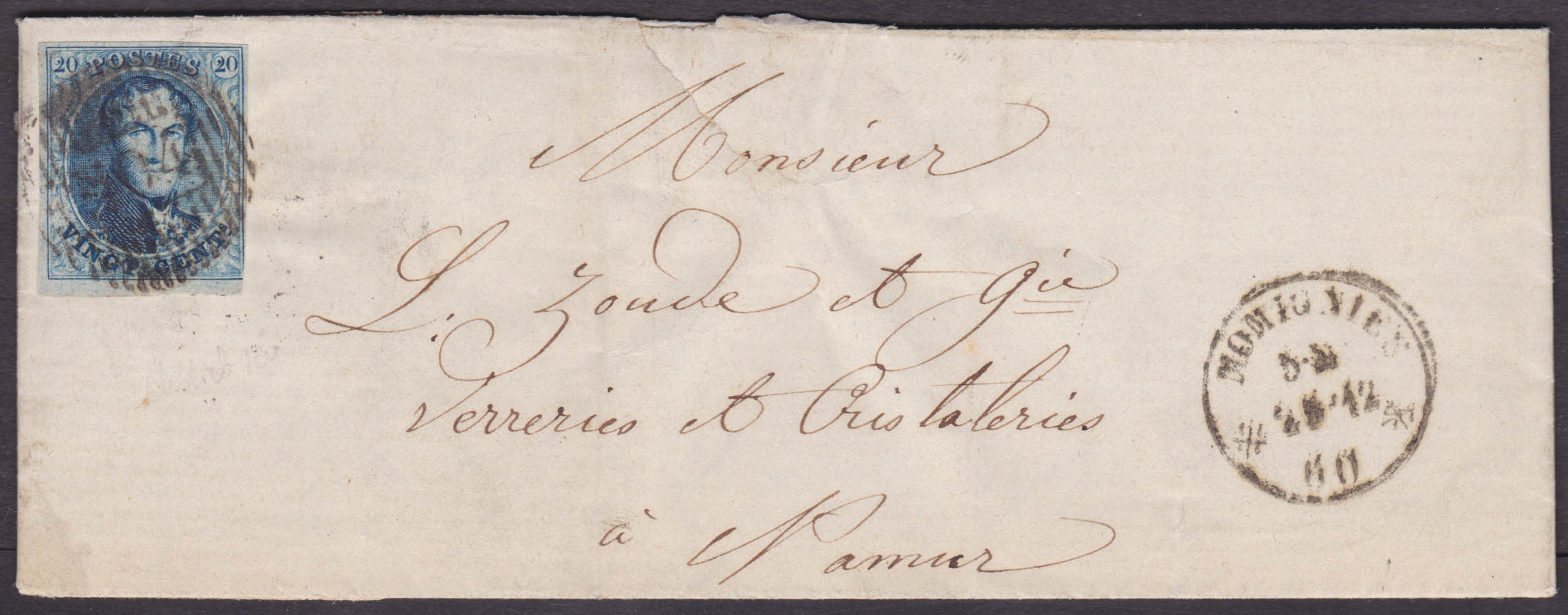 11 margé + voisin, obl D 104 + càd Momignies 25/12/60, LAC datée de Beauwelz vers Namur.