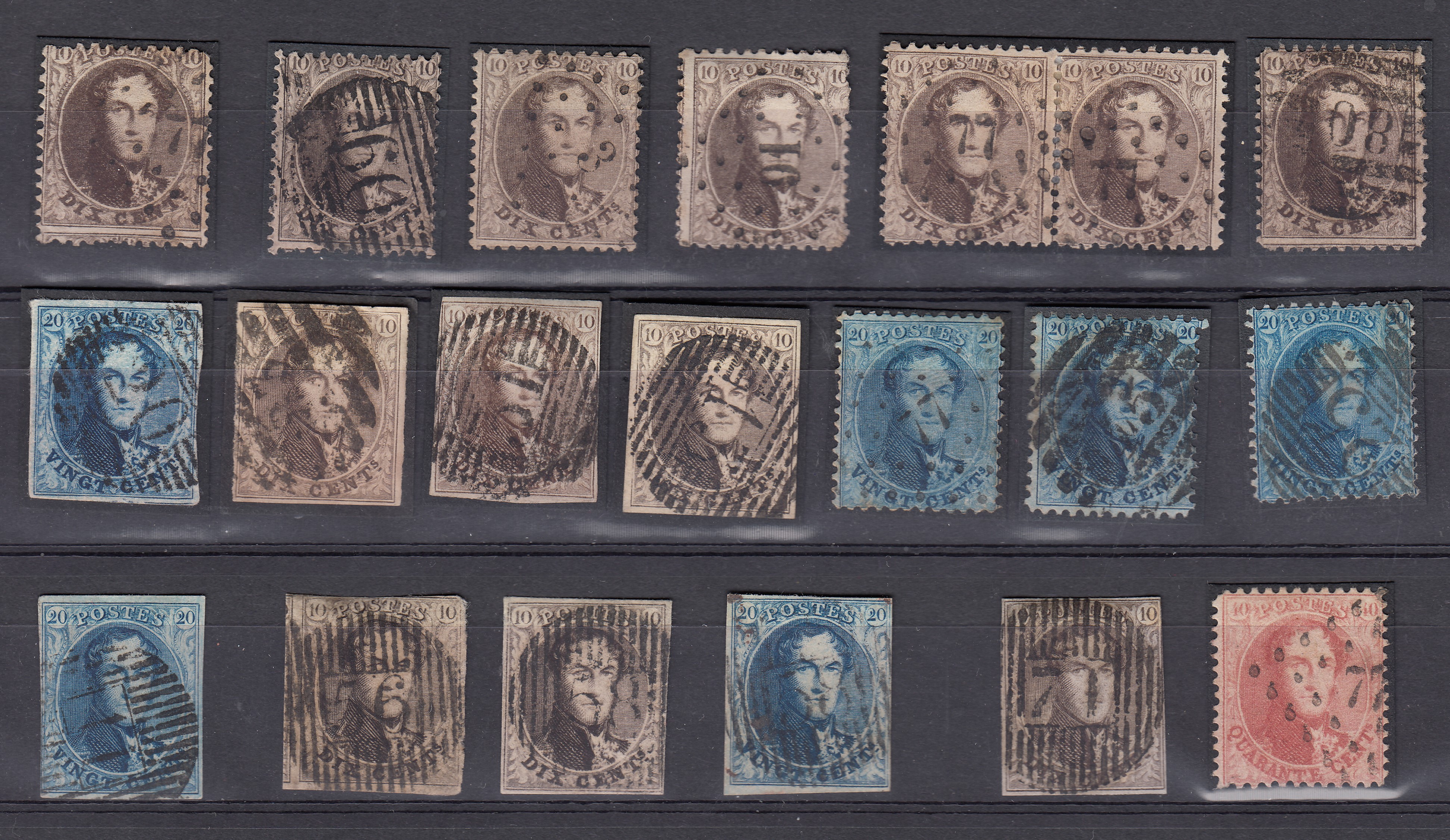 Lot de Tp type « médaillon dentelé et non dentelé ».