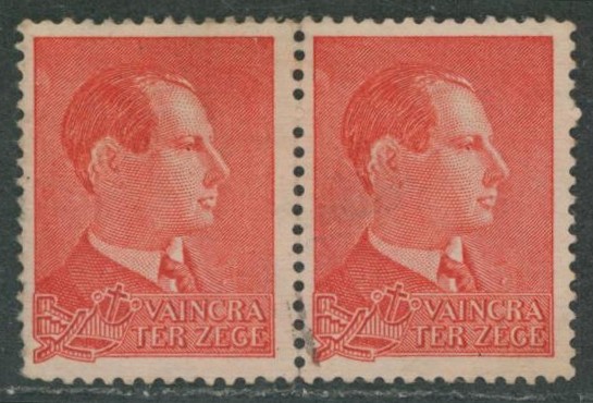 Erinnophilie - Leon Degrelle (Rex) vignette en paire VAINCRA TER ZEGE. Sans gomme 