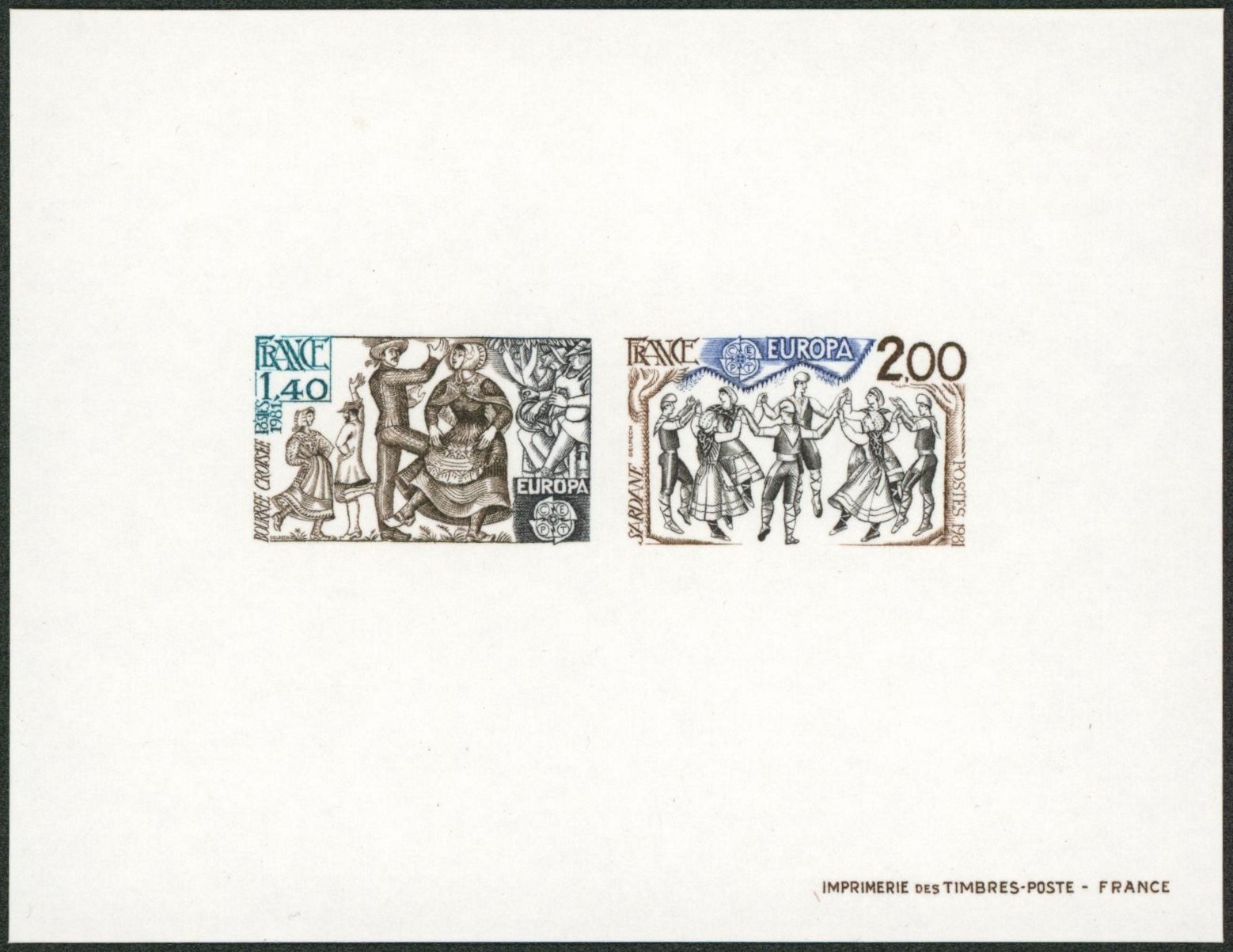 France - n°2138/39 épreuve collective (tirage 50 ex.) EUROPA 1981.