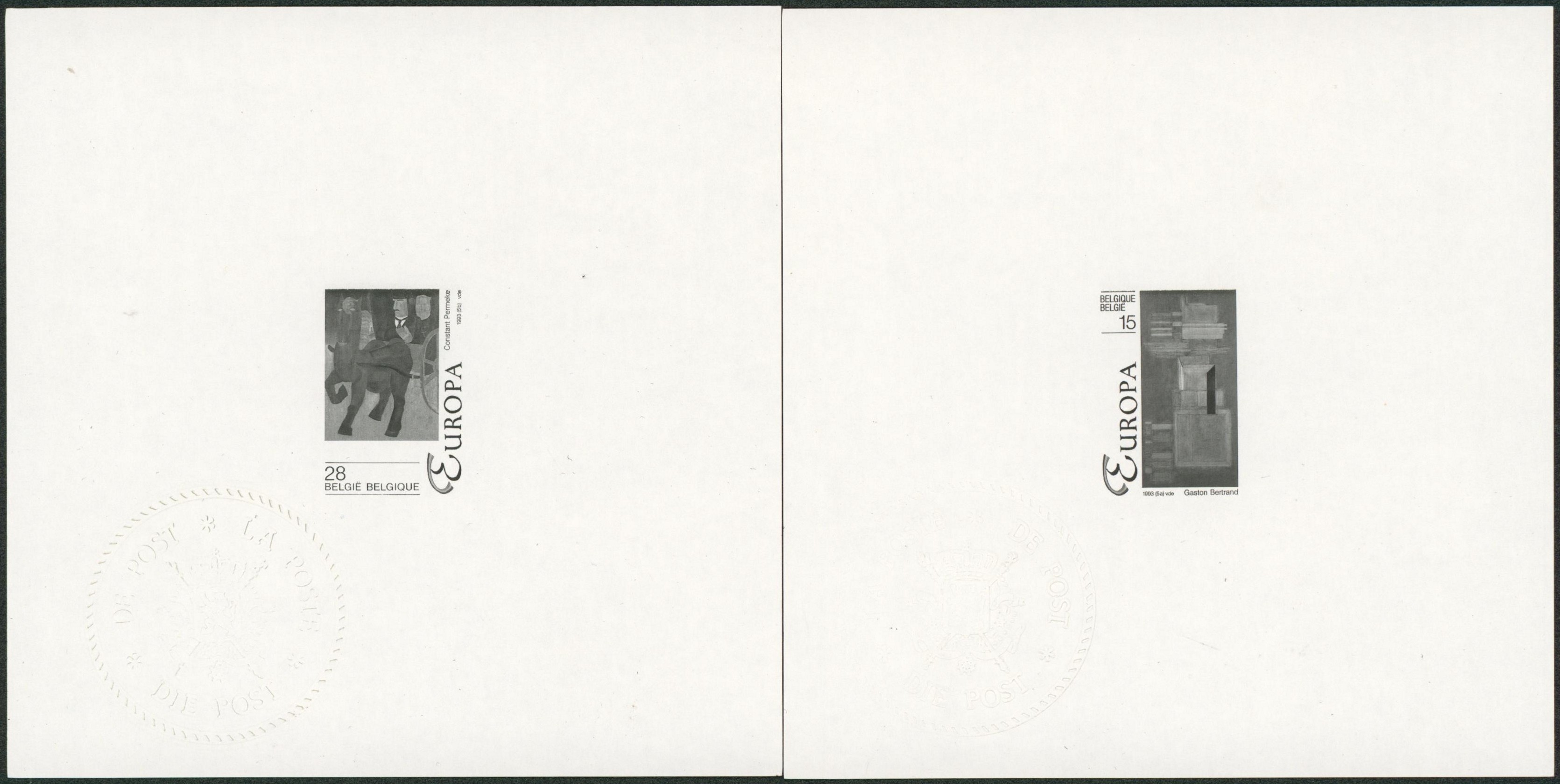 Feuillet ministériel n°2501/02 EUROPA 1993 (tirage 75 ex). 