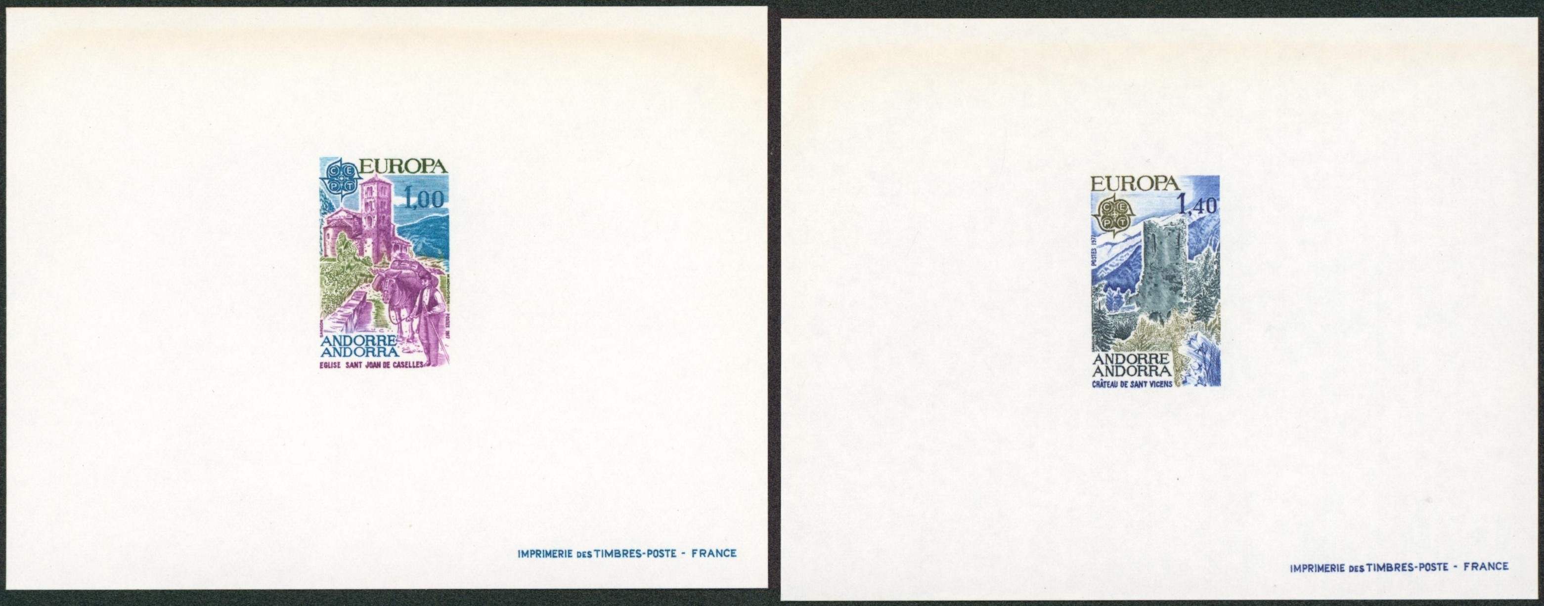 Andorre français - n°261/2 épreuve de luxe. Europa 1977