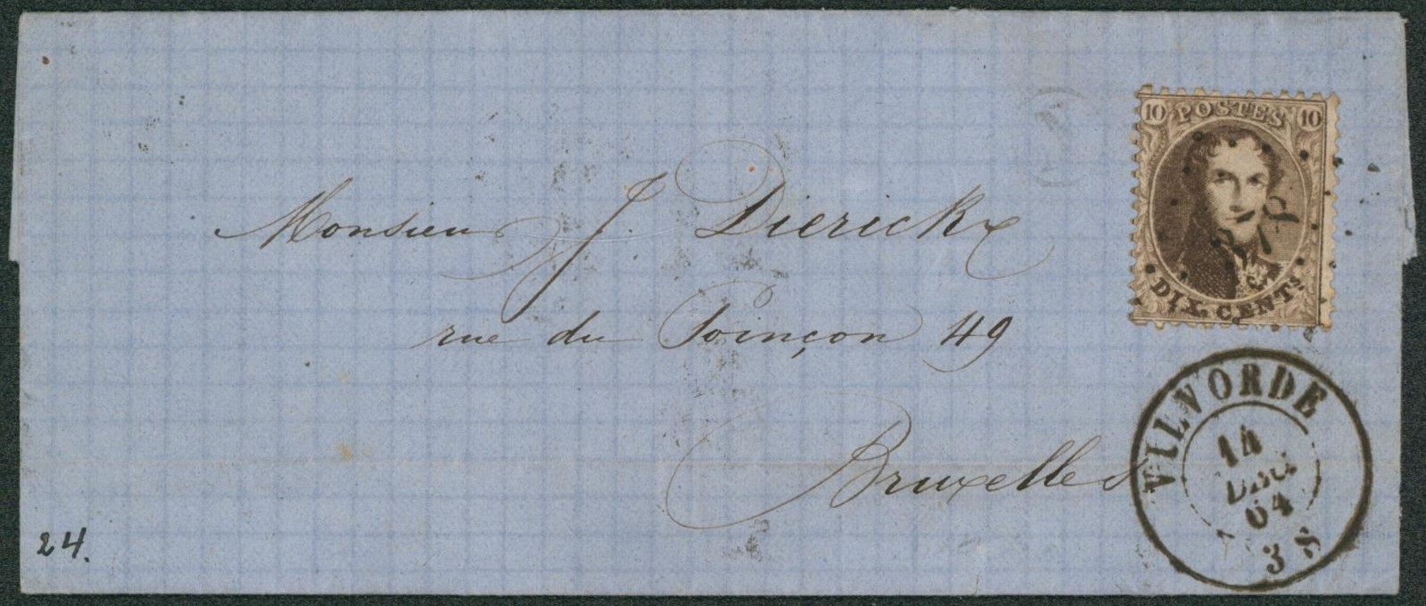 n°14 sur LSC obl Pt 378 çàd Vilvorde + boite rurale peu lisible > Bruxelles