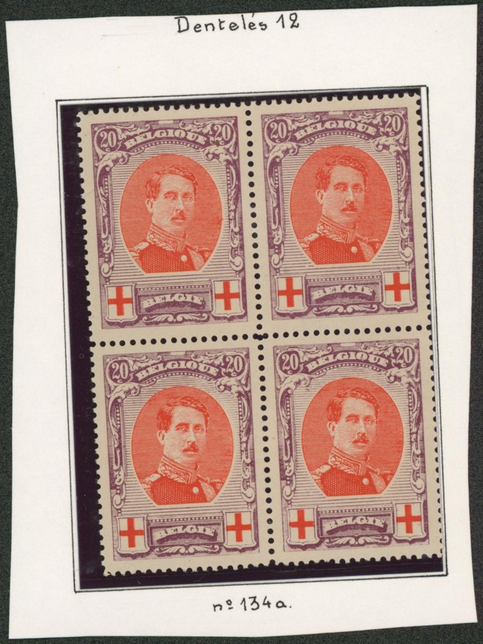 Croix-rouge - n°134A en bloc de 4** (MNH). dentelure 12