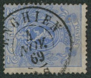 n°24 obl double cercle "Enghien" / dentelure non vérifiée. "