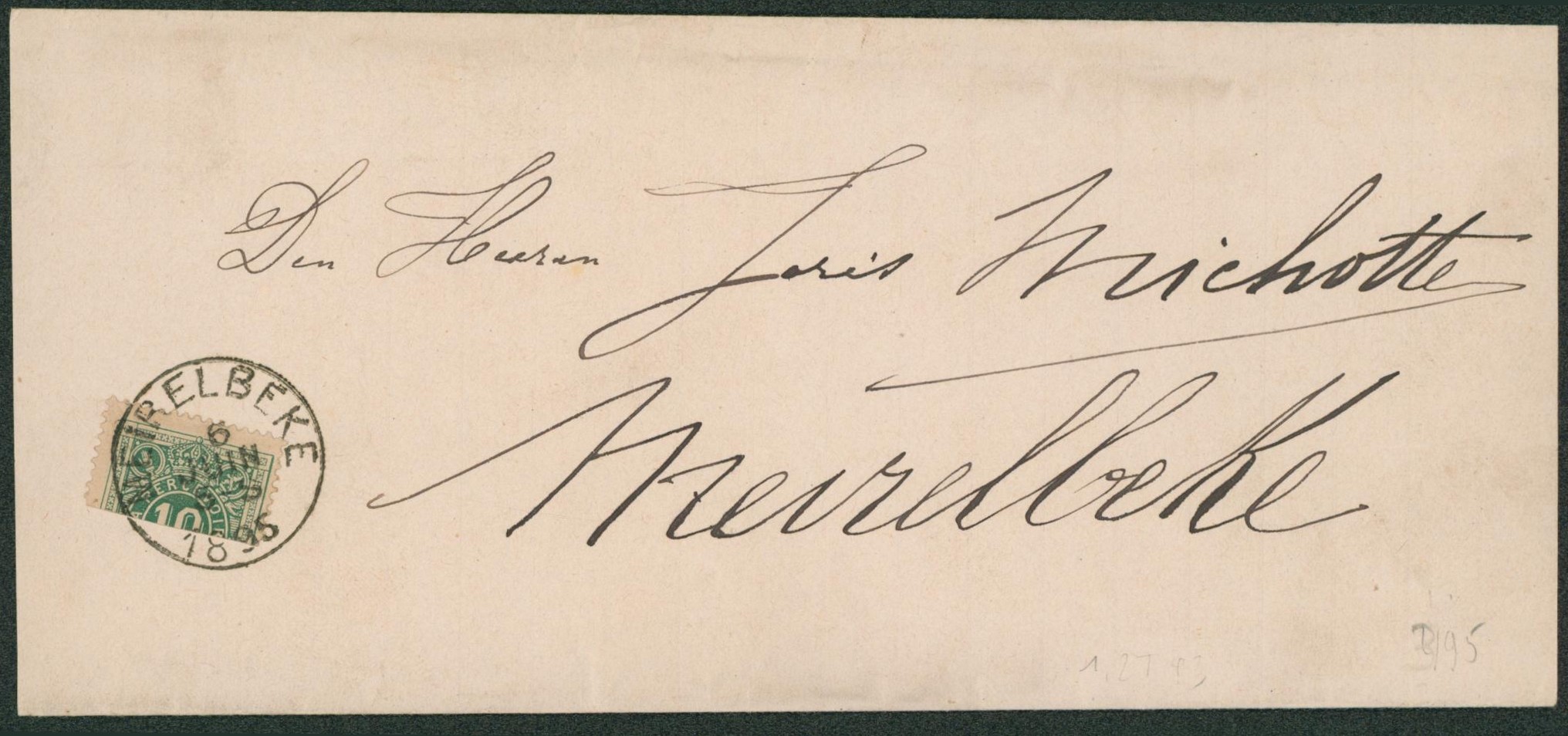 Bande pour imprimée expédiée de ? > Meurelbeke, taxé par TX1 à moitié. 