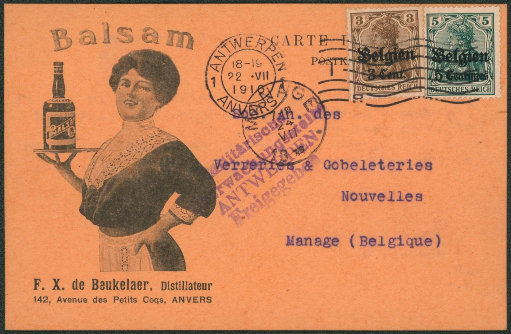 OC3 et OC11 sur CP imprimée (Distillateur, Balsam) expédié de Anvers > Manage