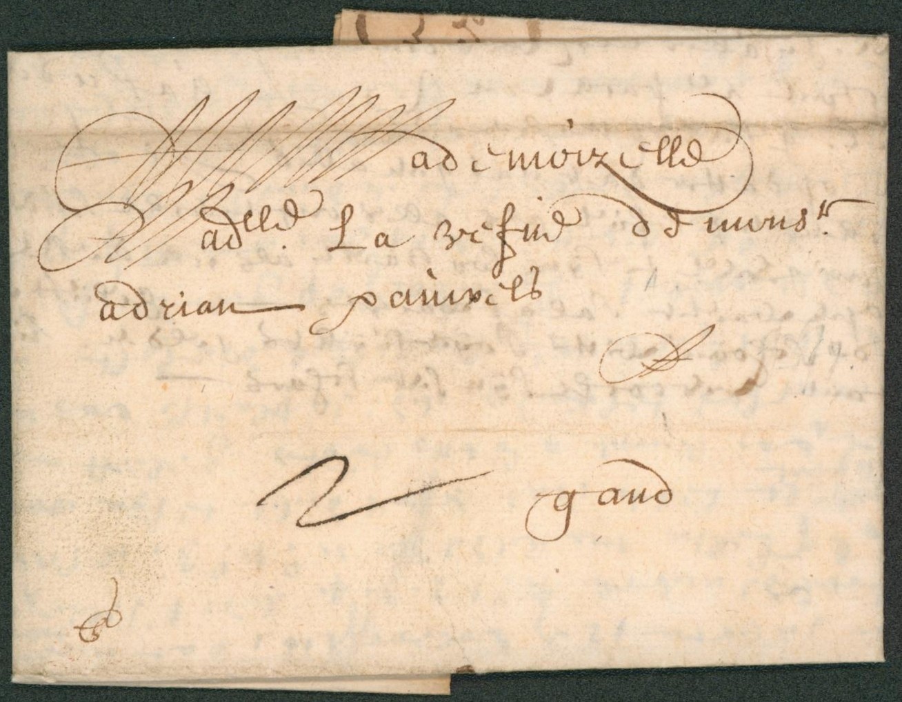 LAC datée de Anvers (1639) port 2 sols > Gand. TB état