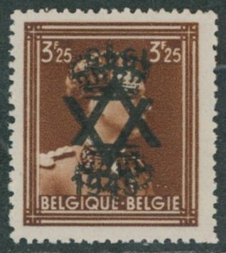 émission privée - PR74** + surcharge renversée / double. Rare !