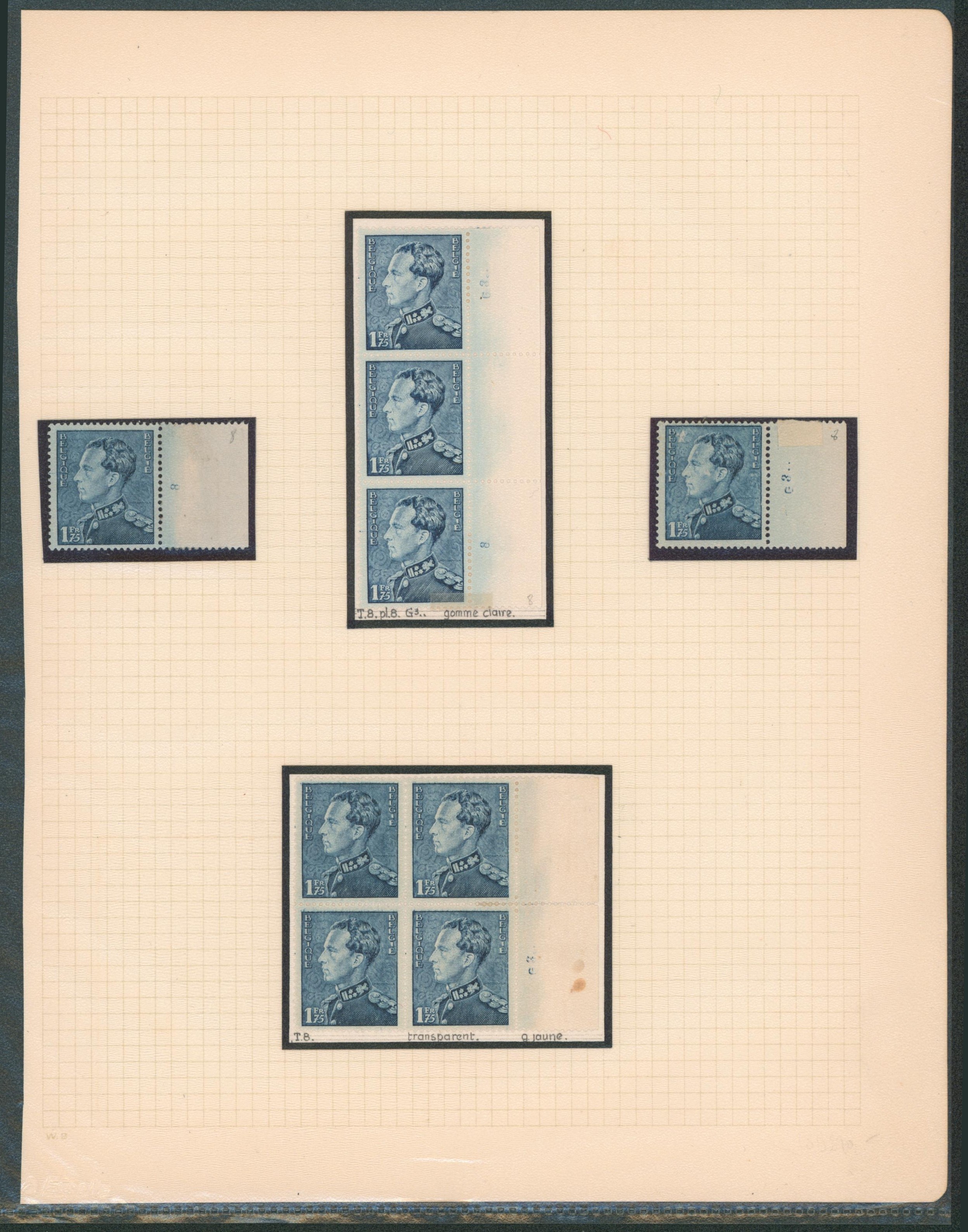 Page de collection (Poortman) - n°430 : Tirage 8, numéro de planche et numéro de gomme !