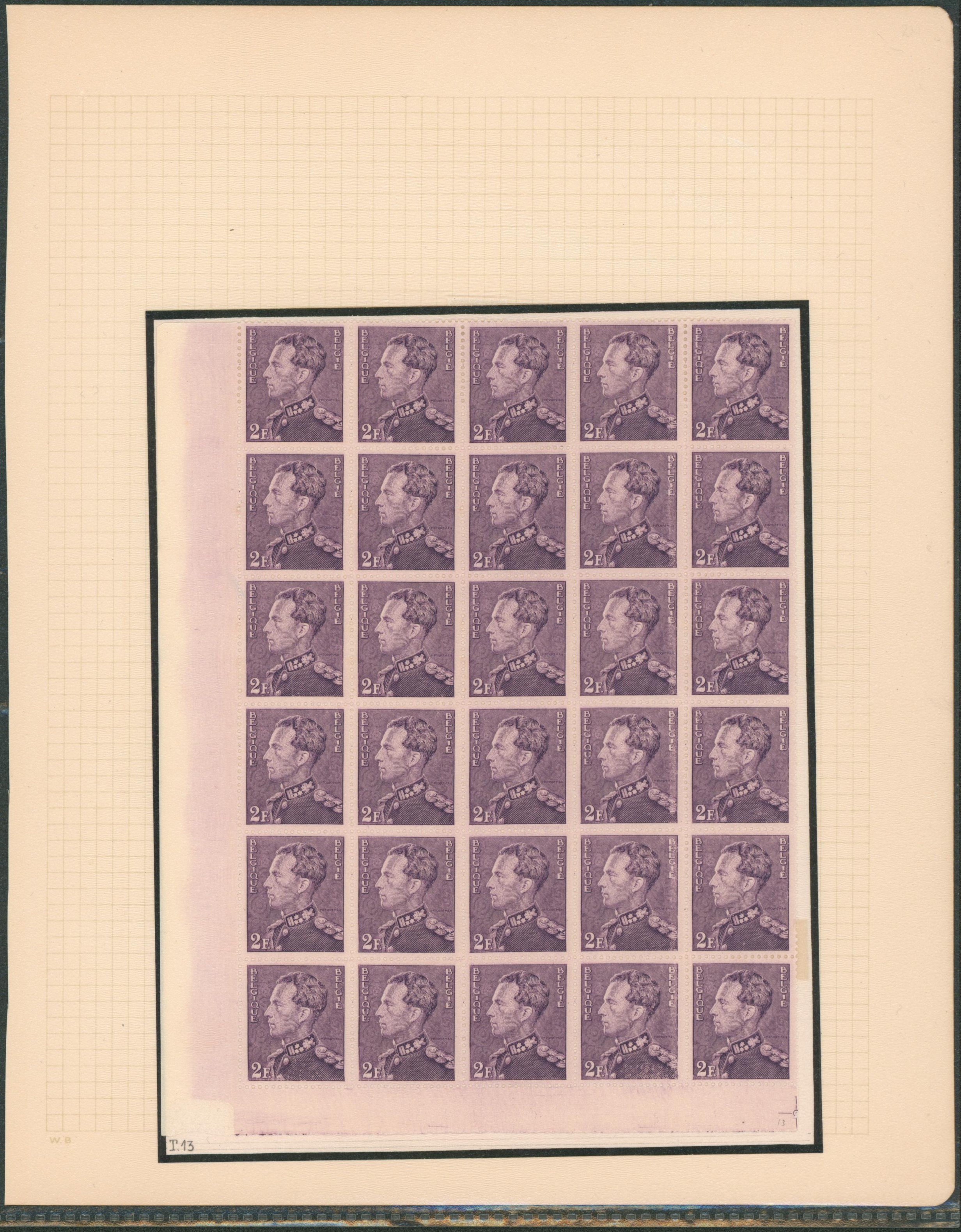 Page de collection - Poortman n°431 (Tirage 13) morceau de feuille 30 TP + repère