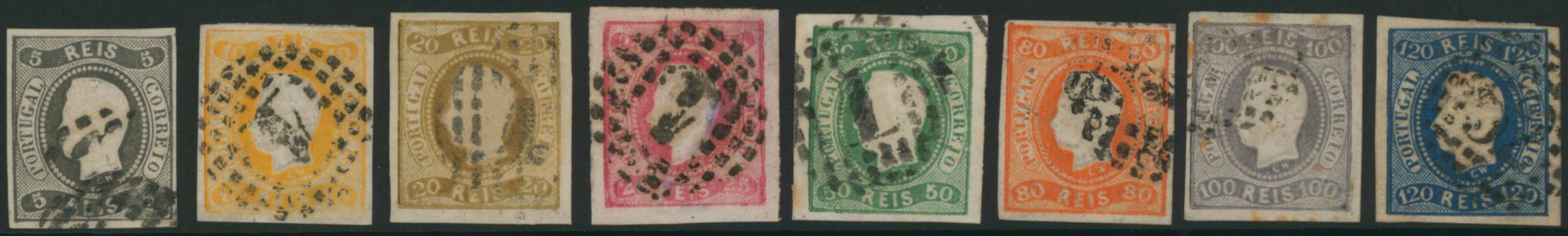 Portugal - Mi 17/24 oblitéré (Yv n°18/25) cote 750e.