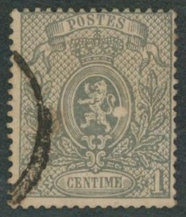 Petit lion dentelé - n°23 oblitéré partielle + variété grosse coquille derrière le lion.