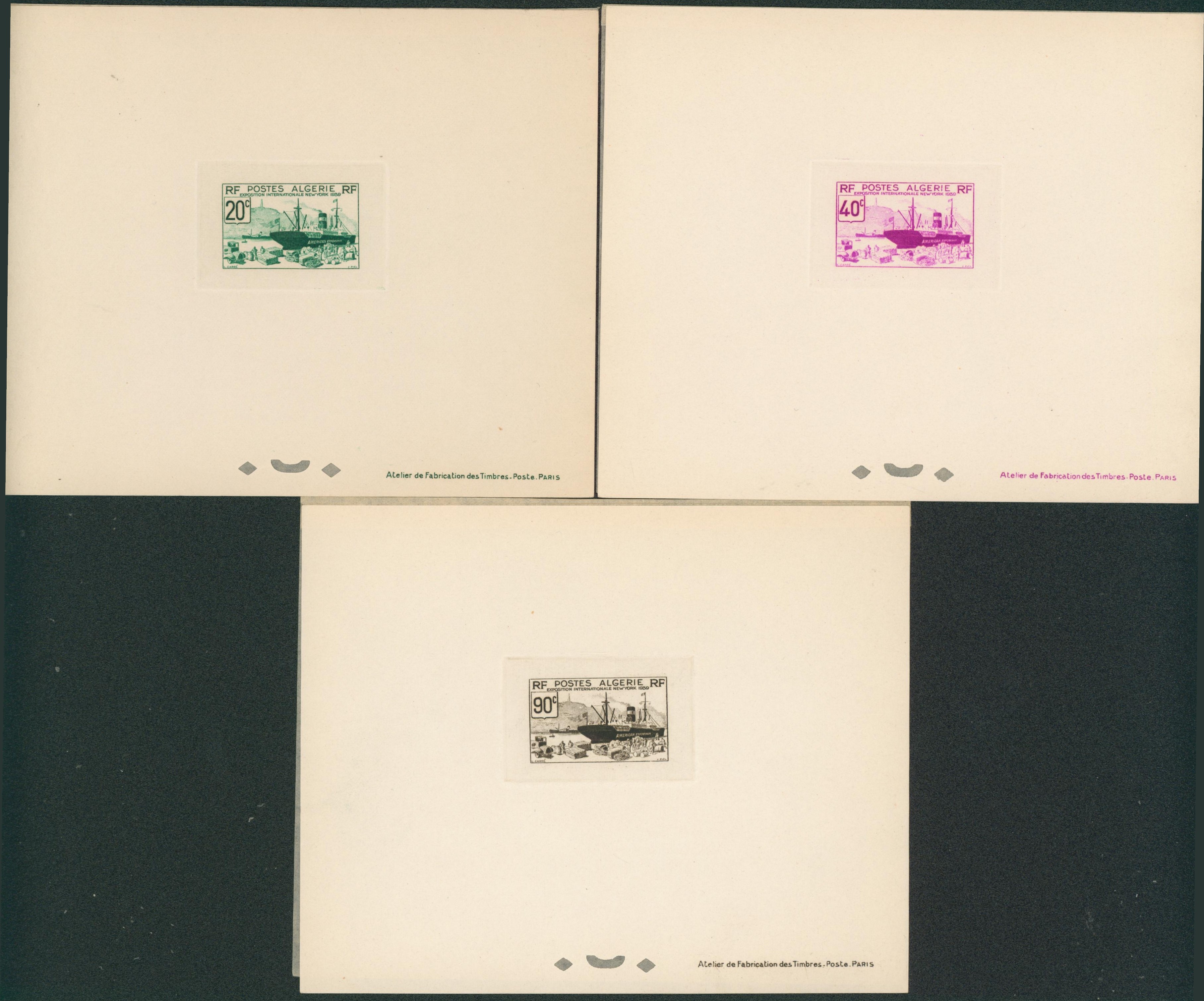 Algérie - épreuve de luxe "exposition international New-York 1939" - Poste Algérie Yv n°153/7