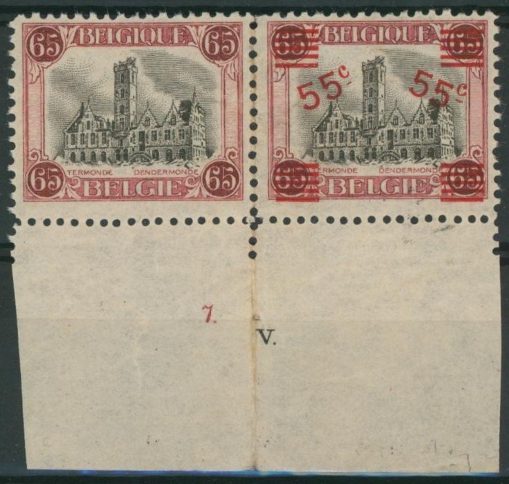 Dendermonde - n°188A** + grand BDF numéro de planche 7.V neuf sans charnières (MNH)
