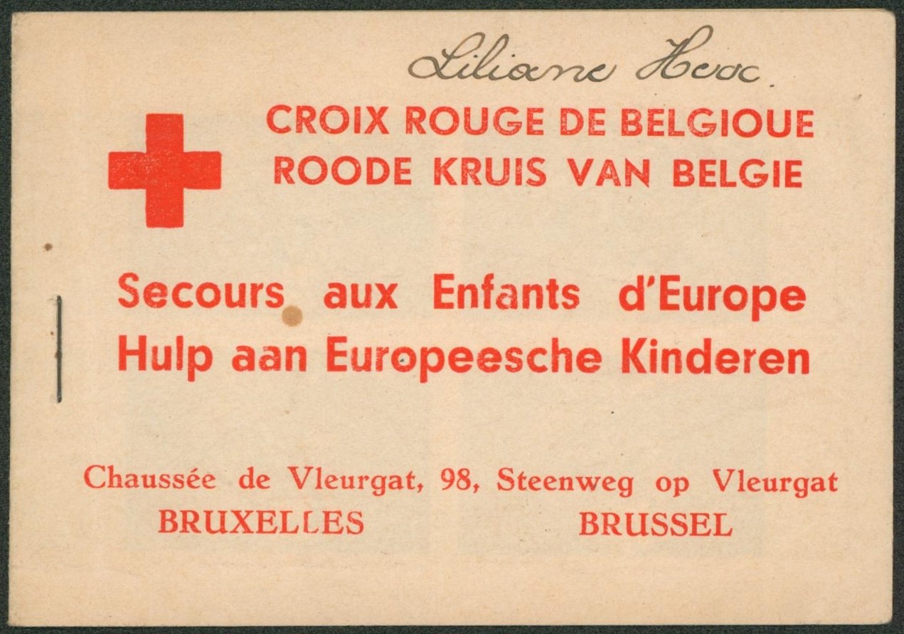 Erinnophilie - carnet de vignettes croix-rouge "secours aux enfants d'europe" x12 vignettes (Bruxelles).