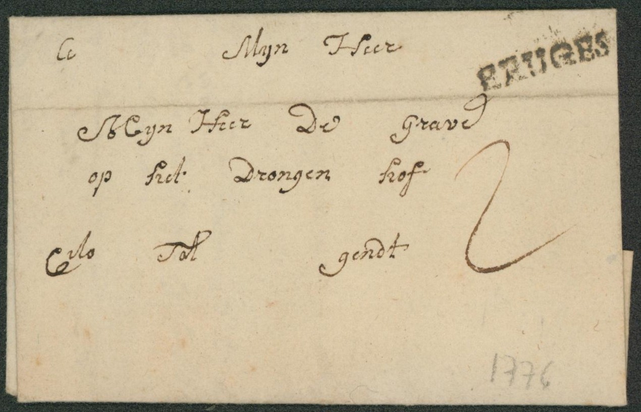 LAC datée de Bruges (1776) + obl linéaire BRUGES > Gendt
