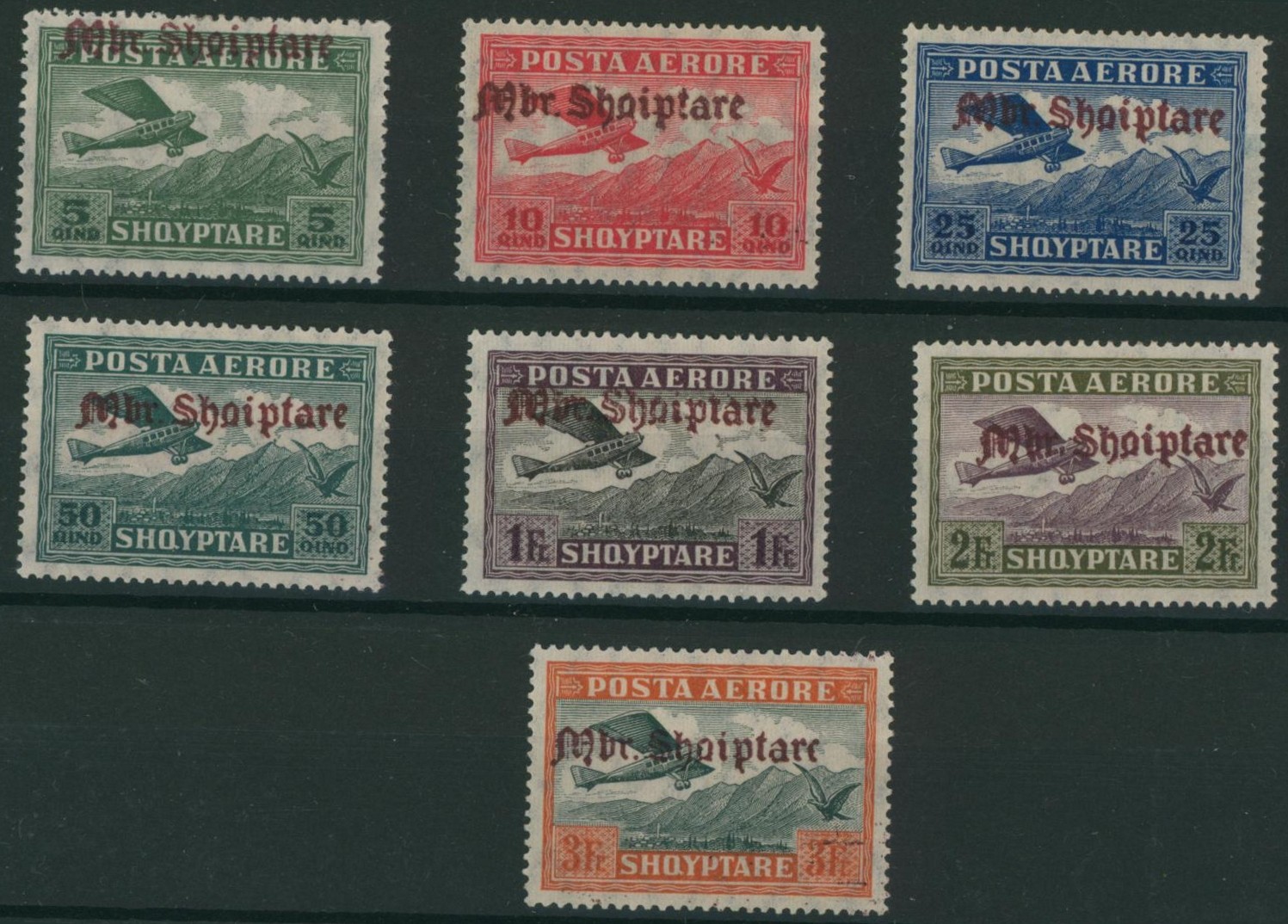 Albanie - Yv n°PA22/28* neuf charniéré (MH). Poste aérienne