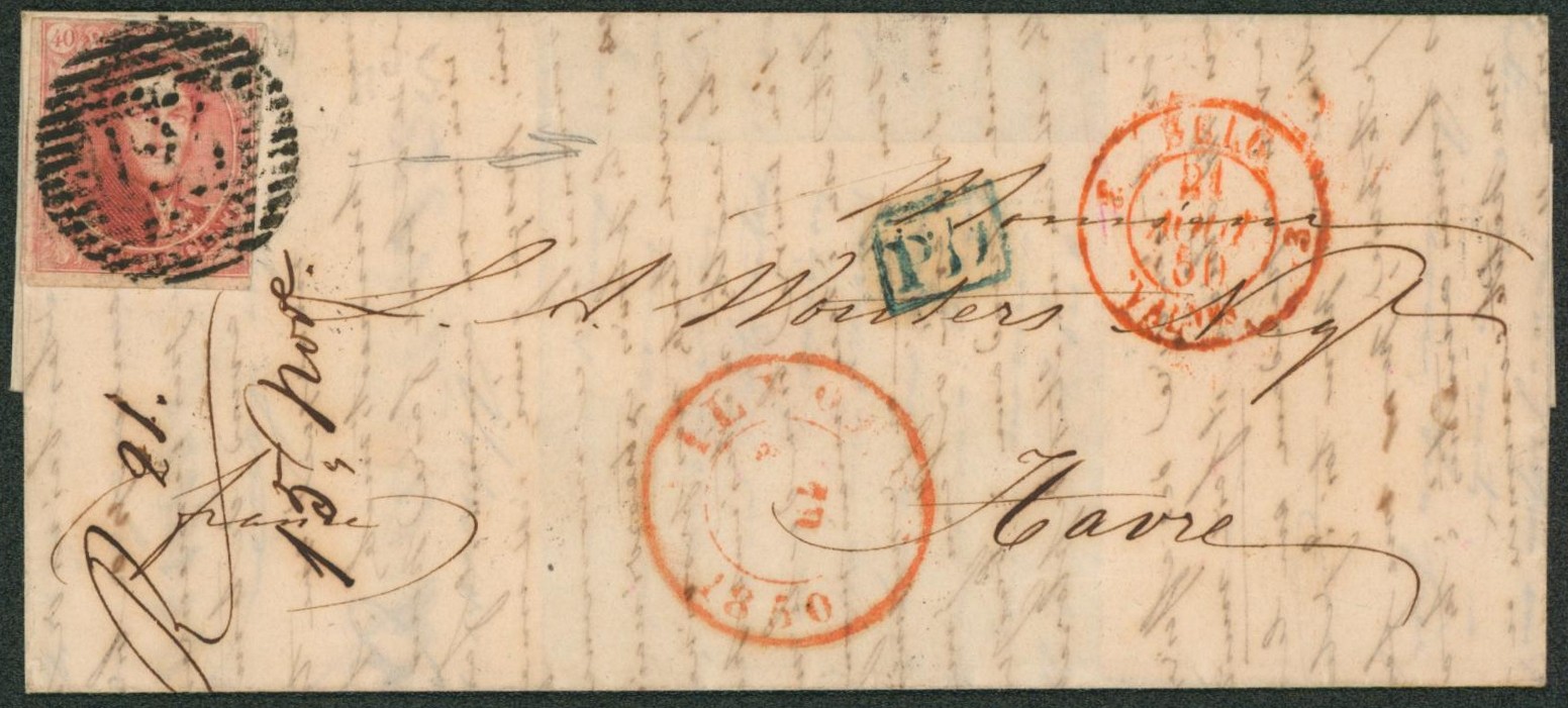 n°5 effleuré sur LAC obl P125 çàd Vilvorde (1850) > Wavre.