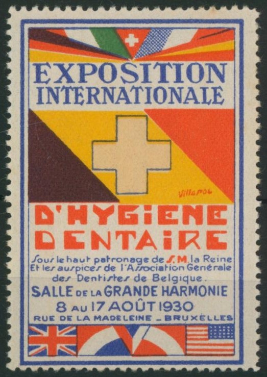 Erinnophilie - Vignette EXPOSITION INTERNATIONALE D HYGIENE DENTAIRE (1930, Bruxelles)