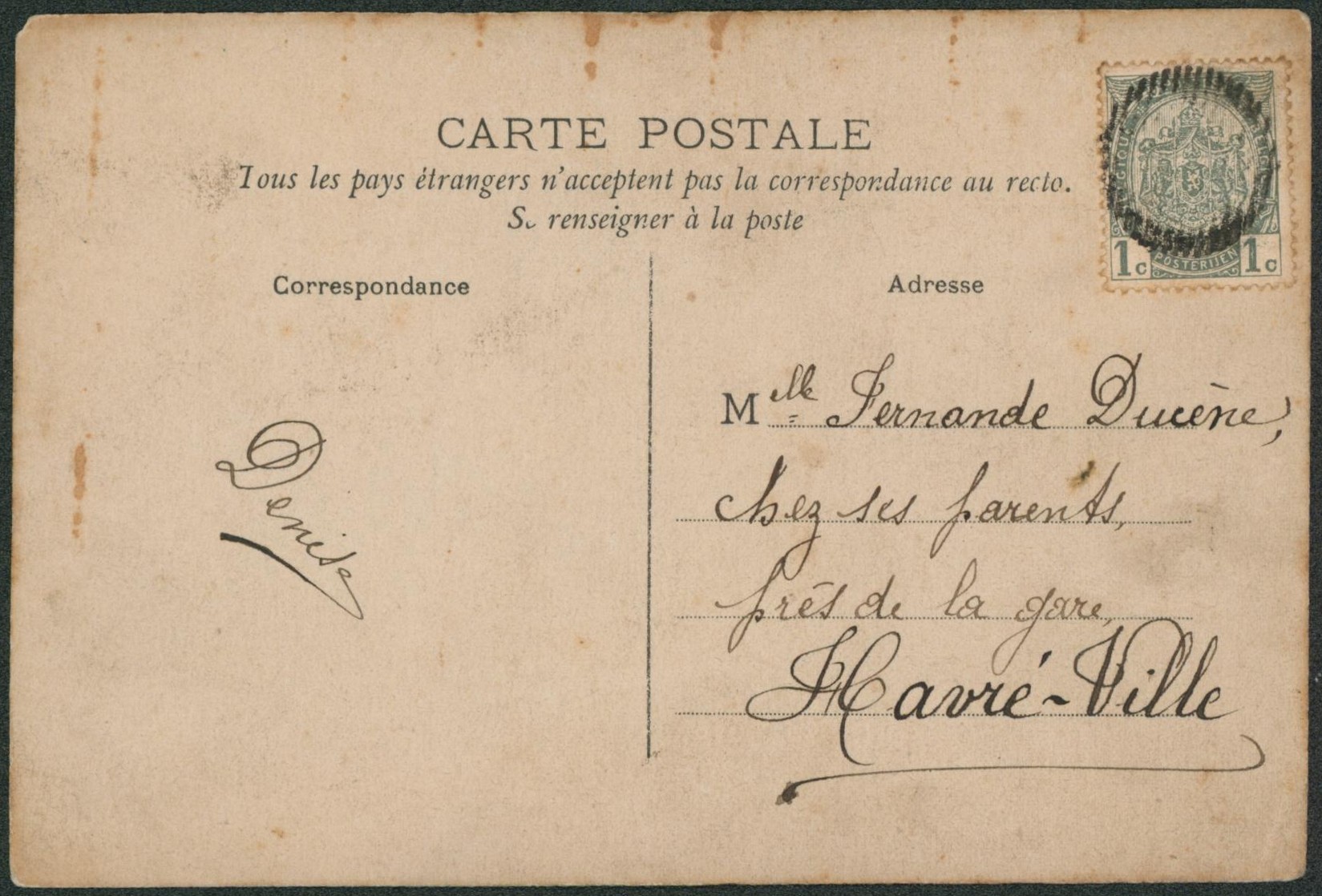 n°81 sur CP annulé par cachet rural > Havre-ville