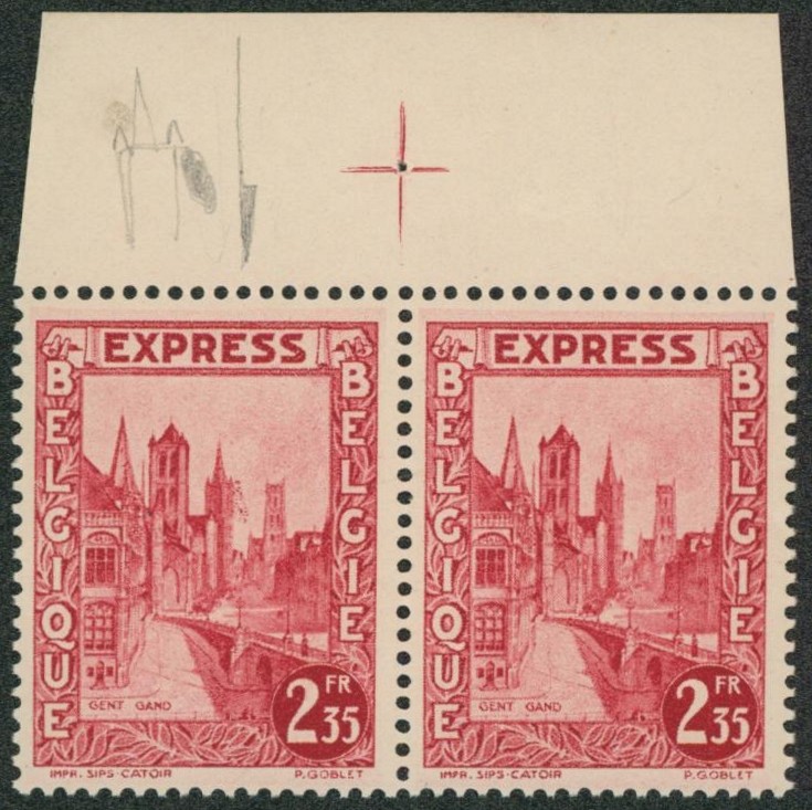 n°292D en paire neuf sans charnières (MNH) + curiosité : tache de couleur
