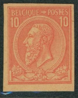 épreuve de la planche intermédiaire de 10 au type adopté (n°46) impression en rose sur carton jaune. STES1943, TB