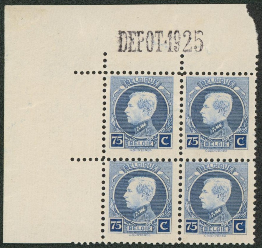 Petit montenez - n°213 en bloc de 4** (MNH) coin de feuille + dépôt 1925